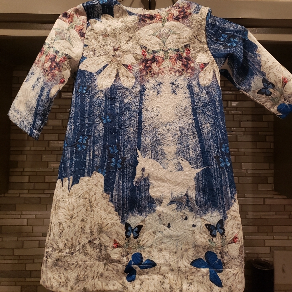 Unicorn butterfly girl's party dress